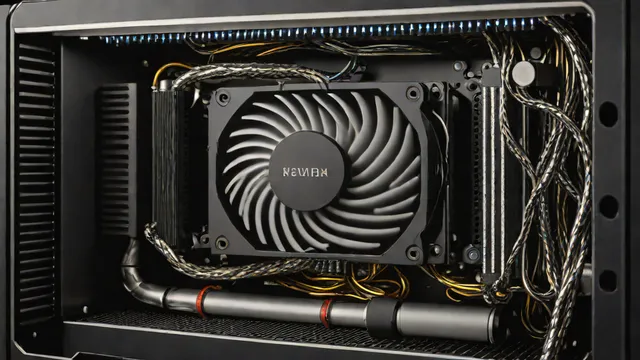 Interior de una torre de ordenador con sistema de refrigeración líquida para la CPU.