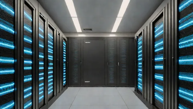 Servidores de alto rendimiento en un centro de datos dedicados al procesamiento de redes neuronales.
