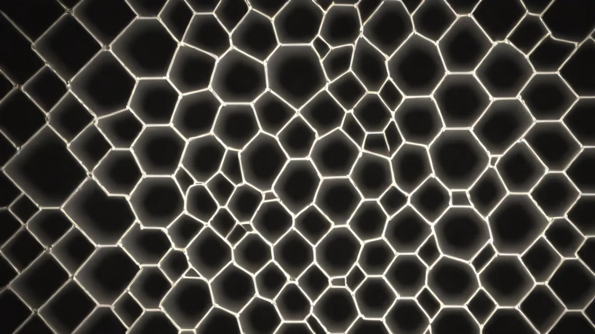 Abstract lattice of geometric forms in a void space