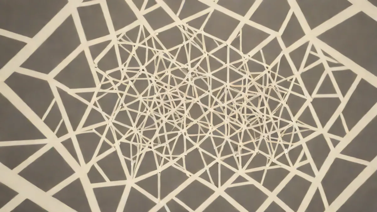 rediseño abstracto de una red de inteligencia artificial en espacio vacío