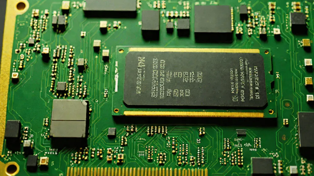 Módulo de memoria VRAM de una tarjeta gráfica en estado real