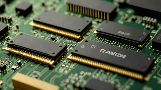 Módulos de memoria RAM instalados en las ranuras de una placa base de ordenador.