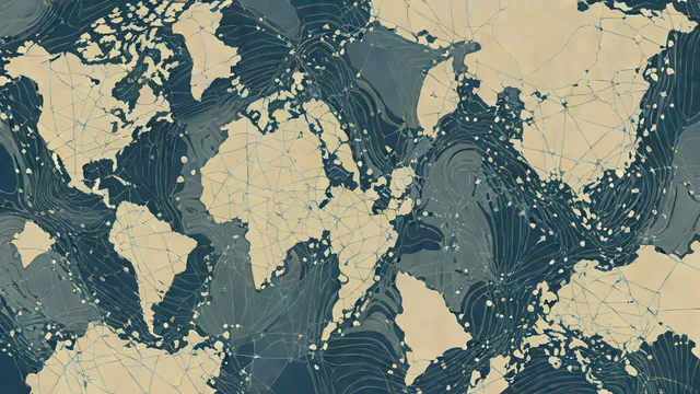 Triángulo de las Bermudas en un mapa abstracto del océano